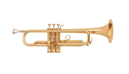 brass trumpet isolated on white background Stock Photo - Budget Royalty-Free & Subscription, Code: 400-07772591