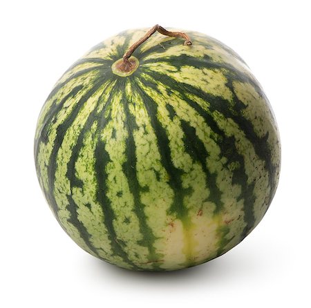 simsearch:400-07932348,k - Green watermelon isolated on a white background Foto de stock - Super Valor sin royalties y Suscripción, Código: 400-07772632