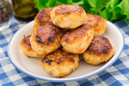 simsearch:400-07478286,k - Delicious cutlets made of fish on a plate Stock Photo - Budget Royalty-Free & Subscription, Code: 400-07772654