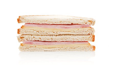 simsearch:400-07568675,k - Toast sandwich with ham and cheese isolated on white background. Foto de stock - Super Valor sin royalties y Suscripción, Código: 400-07772911