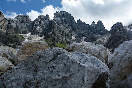 rolle pass - Rugged peaks of the Pale di San Martino, Trentino - Italy Stock Photo - Budget Royalty-Free & Subscription, Code: 400-07772932