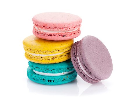 simsearch:400-06564979,k - Colorful macaron cookies. Isolated on white background Stock Photo - Budget Royalty-Free & Subscription, Code: 400-07773258