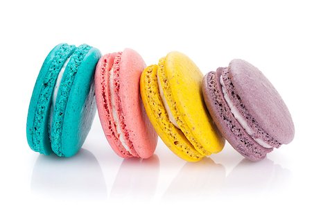 simsearch:400-06564979,k - Colorful macaron cookies. Isolated on white background Stock Photo - Budget Royalty-Free & Subscription, Code: 400-07773259