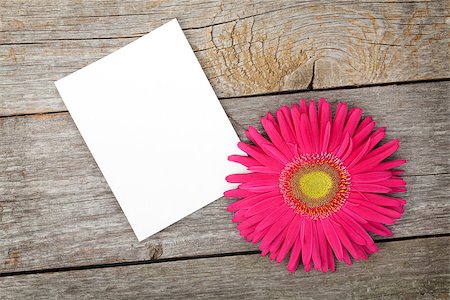 simsearch:400-07427493,k - Photo frame and gerbera flower over wooden table background Foto de stock - Royalty-Free Super Valor e Assinatura, Número: 400-07773323