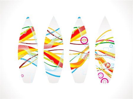 simsearch:400-04118162,k - abstract colorful surf board vector illustration Stock Photo - Budget Royalty-Free & Subscription, Code: 400-07773441