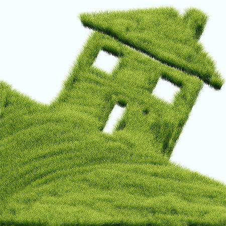 simsearch:400-04667131,k - Abstract conceptual green grass house background Stockbilder - Microstock & Abonnement, Bildnummer: 400-07773496