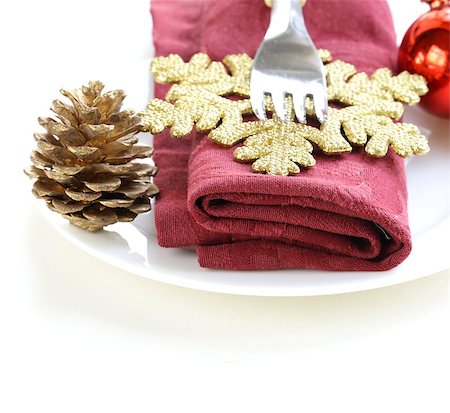 simsearch:400-08199792,k - Christmas table setting with festive decorations Stock Photo - Budget Royalty-Free & Subscription, Code: 400-07773608