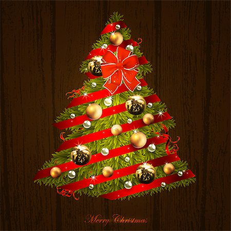 christmas tree design, this illustration may be useful as designer work Fotografie stock - Microstock e Abbonamento, Codice: 400-07780087