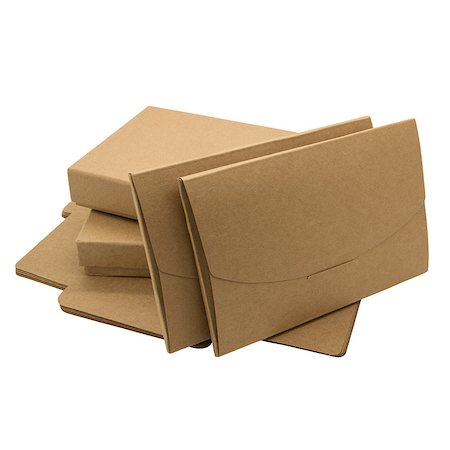 Brown paper boxes and envelopes on a white background. Isolated on a white background. Stockbilder - Microstock & Abonnement, Bildnummer: 400-07794064