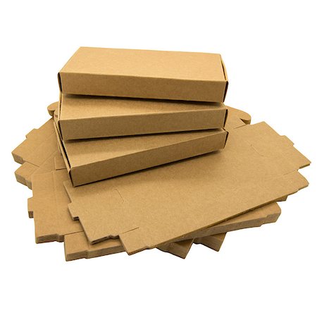 Brown paper boxes on a white background. Isolated on a white background. Stock Photo - Budget Royalty-Free & Subscription, Code: 400-07794065