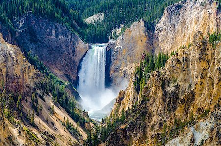Landscape view at Grand canyon of Yellowstone, Wyoming, USA Stock Photo - Budget Royalty-Free & Subscription, Code: 400-07794089