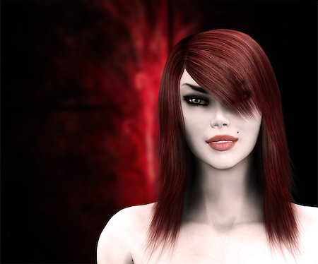 simsearch:400-09132992,k - 3d digitally rendered illustration of a gothic woman on red background. Stock Photo - Budget Royalty-Free & Subscription, Code: 400-07794161