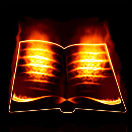 fantail - Abstract opened burning book on black background. Stock Photo - Budget Royalty-Free & Subscription, Code: 400-07794162