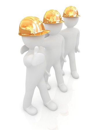 3d mans in a hard hat with thumb up. On a white background Photographie de stock - Aubaine LD & Abonnement, Code: 400-07794282