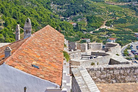 Island of Hvar old fortress on the rock view, Dalmatia, Croatia Stock Photo - Budget Royalty-Free & Subscription, Code: 400-07794445