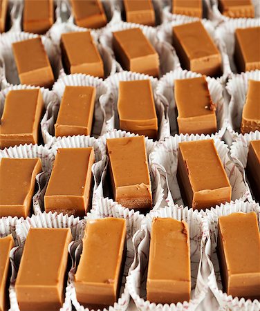 simsearch:400-05272635,k - Block of chocolate sweets from above on a tray into their decorate wrapping Stock Photo - Budget Royalty-Free & Subscription, Code: 400-07794457