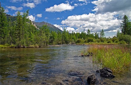 simsearch:400-04412215,k - View on Zhombolok - small river in Eastern Sayan Mountains. Siberia, Russia. Photographie de stock - Aubaine LD & Abonnement, Code: 400-07794718