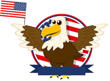 falcon bird symbol wings - Cute cartoon American bald eagle Stock Photo - Budget Royalty-Free & Subscription, Code: 400-07794881