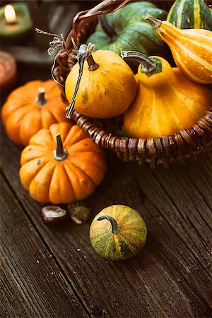 pastel de calabaza - Autumn table setting with pumpkins.  Thanksgiving dinner and autumn decoration. Foto de stock - Super Valor sin royalties y Suscripción, Código: 400-07794938