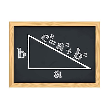 simsearch:400-08043578,k - Pythagoras' theorem on blackboard, vector eps10 illustration Stock Photo - Budget Royalty-Free & Subscription, Code: 400-07795328