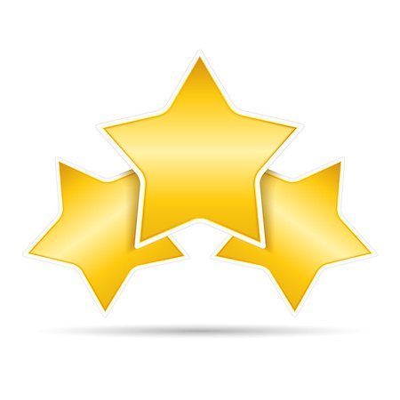 simsearch:400-07052920,k - Three golden stars on white background, vector eps10 illustration Foto de stock - Super Valor sin royalties y Suscripción, Código: 400-07795322