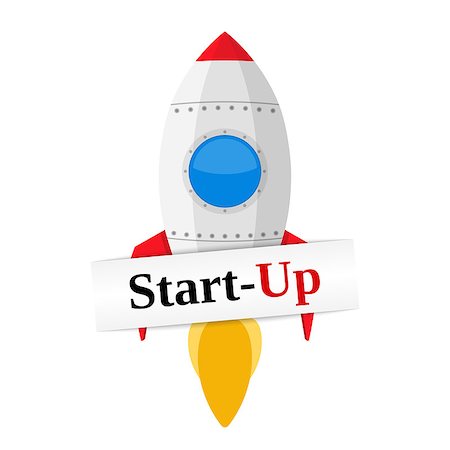 simsearch:400-08786212,k - Space rocket with text start-up, vector eps10 illustration Photographie de stock - Aubaine LD & Abonnement, Code: 400-07795388