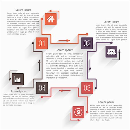 simsearch:400-08223890,k - Diagram template with elements, flat design, vector eps10 illustration Fotografie stock - Microstock e Abbonamento, Codice: 400-07795389