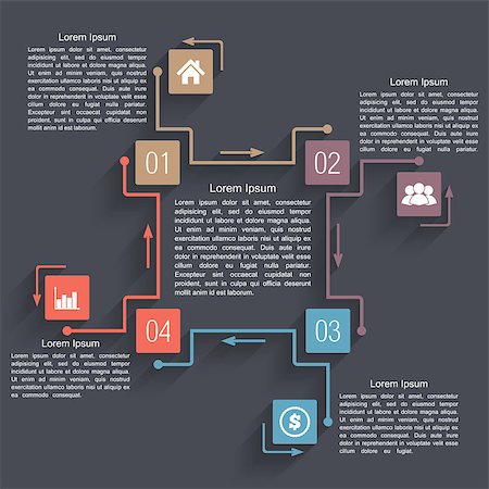 simsearch:400-08223890,k - Diagram template with elements, flat design, vector eps10 illustration Fotografie stock - Microstock e Abbonamento, Codice: 400-07795391