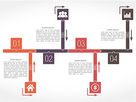 simsearch:400-08223890,k - Infographics timeline design template, puzzle style, vector eps10 illustration Fotografie stock - Microstock e Abbonamento, Codice: 400-07795405