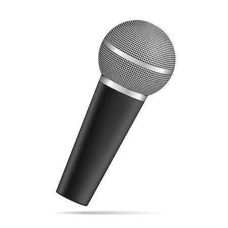 stage microphone nobody - Microphone on white background, vector eps10 illustration Stock Photo - Budget Royalty-Free & Subscription, Code: 400-07795408