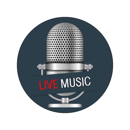 Microphone in a circle with live music banner, vector eps10 illustration Stock Photo - Budget Royalty-Free & Subscription, Code: 400-07795419