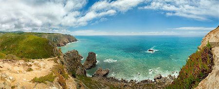 Coast of Portugal, Cape Cabo da Roca - the westernmost point of Europe. Picturesque rocks. Stock Photo - Budget Royalty-Free & Subscription, Code: 400-07795541