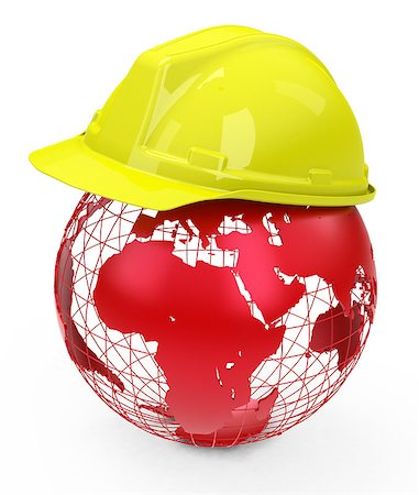 3d generated picture of a helmet and a red globe Stock Photo - Budget Royalty-Free & Subscription, Code: 400-07795690