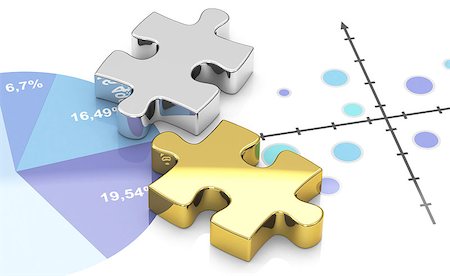 simsearch:400-06566764,k - 3d generated picture of two different diagrams and two puzzle pieces Fotografie stock - Microstock e Abbonamento, Codice: 400-07795706