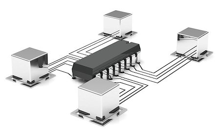 simsearch:400-03966982,k - 3d generated picture of a processor network Stock Photo - Budget Royalty-Free & Subscription, Code: 400-07796107