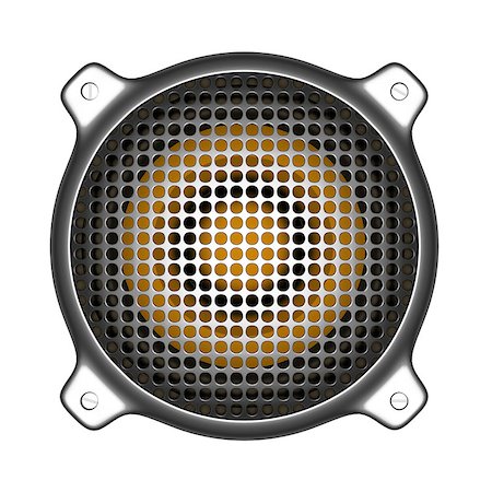 simsearch:400-07796254,k - 3d metal speaker with grill sound system deejay DJ tools Photographie de stock - Aubaine LD & Abonnement, Code: 400-07796371