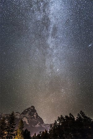 Milky Way over the Matterhorn in an autumn night, Aosta Valley Stock Photo - Budget Royalty-Free & Subscription, Code: 400-07796604