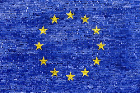 simsearch:400-08403526,k - Flag of European Union over brick wall Fotografie stock - Microstock e Abbonamento, Codice: 400-07796879