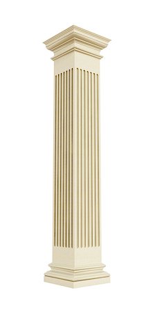 designs for decoration of pillars - Perspective view of a rectangular stone column isolated on white - 3D Rendering Foto de stock - Super Valor sin royalties y Suscripción, Código: 400-07797185