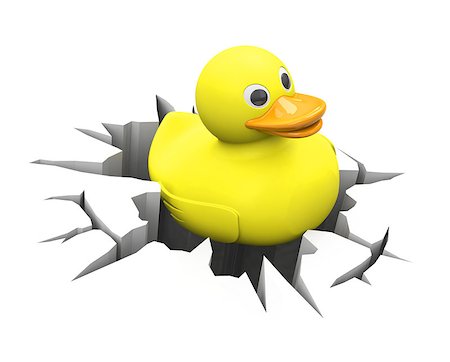 simsearch:400-08654218,k - 3d generated picture of a yellow duck inside a crack Photographie de stock - Aubaine LD & Abonnement, Code: 400-07797359