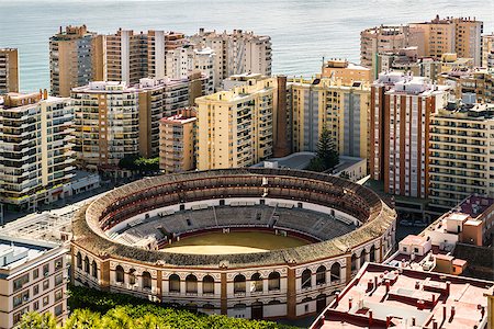 View of bullring, located in the heart of the Malaga city. Spain Stock Photo - Budget Royalty-Free & Subscription, Code: 400-07791581