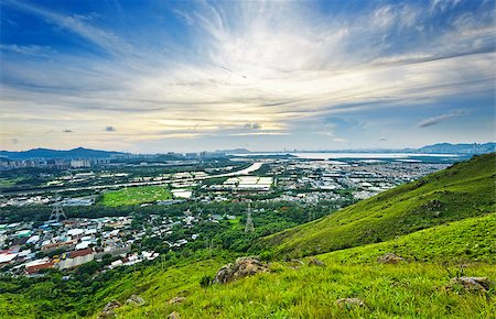 Famed skyline of Hong Kong Yuen Long downtown sunset Foto de stock - Super Valor sin royalties y Suscripción, Código: 400-07791942