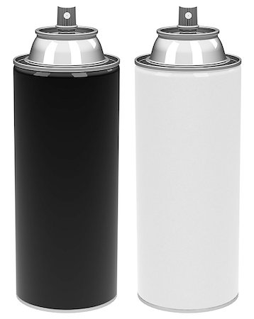 3d generated picture of a white and a black spray can Foto de stock - Royalty-Free Super Valor e Assinatura, Número: 400-07792179