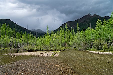 simsearch:400-04412215,k - View on Zhombolok - small river in Eastern Sayan Mountains. Siberia, Russia. Photographie de stock - Aubaine LD & Abonnement, Code: 400-07792621