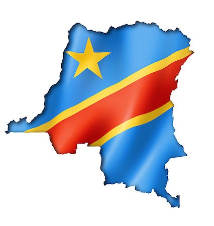 democratic republic of the congo - Democratic Republic of the Congo flag map, three dimensional render, isolated on white Stock Photo - Budget Royalty-Free & Subscription, Code: 400-07793477