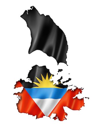 Antigua and Barbuda flag map, three dimensional render, isolated on white Stock Photo - Budget Royalty-Free & Subscription, Code: 400-07793473