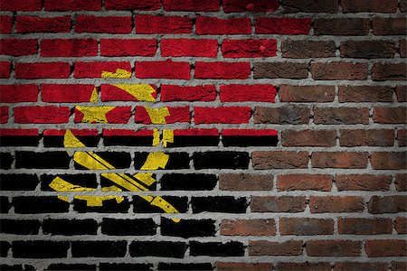 simsearch:400-05887840,k - Dark brick wall texture - flag painted on wall - Angola Stock Photo - Budget Royalty-Free & Subscription, Code: 400-07793758