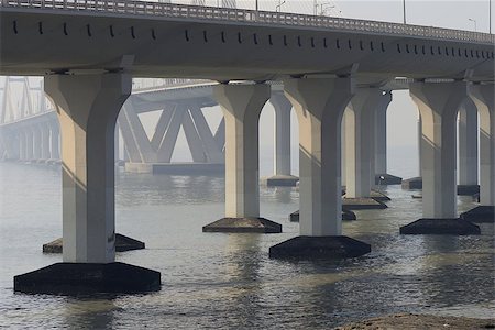 Worli Sea Link Bridge Columns over Arabian Sea, Mumbai Stock Photo - Budget Royalty-Free & Subscription, Code: 400-07793827