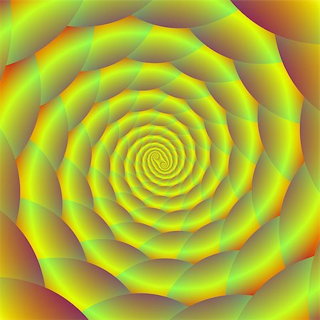 psychedelic trippy design - A digital abstract fractal image with a coiled rope spiral design in yellow, green and orange. Stock Photo - Budget Royalty-Free & Subscription, Code: 400-07793924