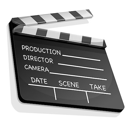 Vector illustration of clapperboard with an information field for shooting movies Stock Photo - Budget Royalty-Free & Subscription, Code: 400-07816699